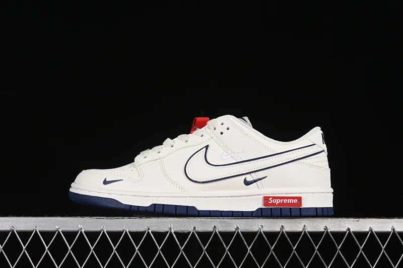All categories Nk SB Dunk Series Nk SB Dunk Low High-end customized low-top sneakers Nk SB Dunk Low Supreme joint-off-white navy blue hook Anniversary high-end customized low-top casual sneakers DJ2024-013